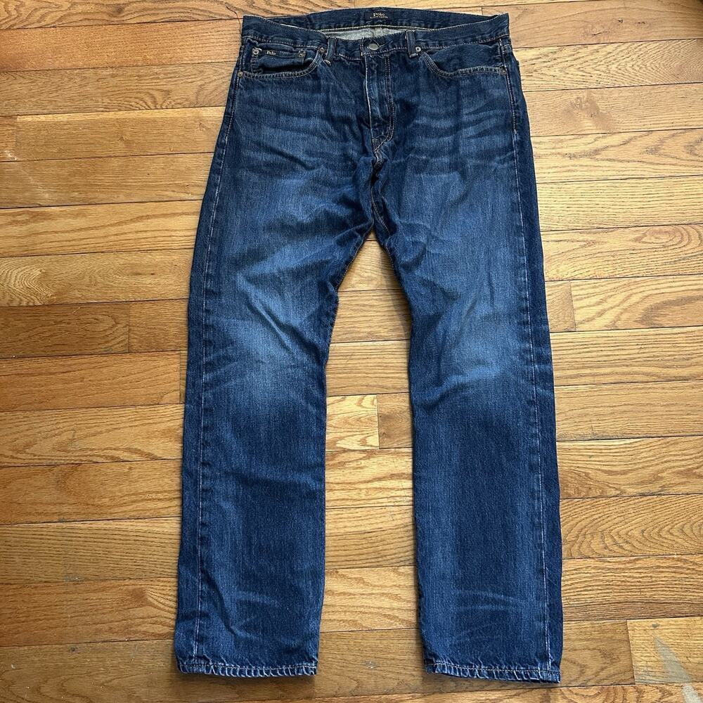 Polo Ralph Lauren The Hampton Relaxed Straight Selvedge Faded Jeans 34x32